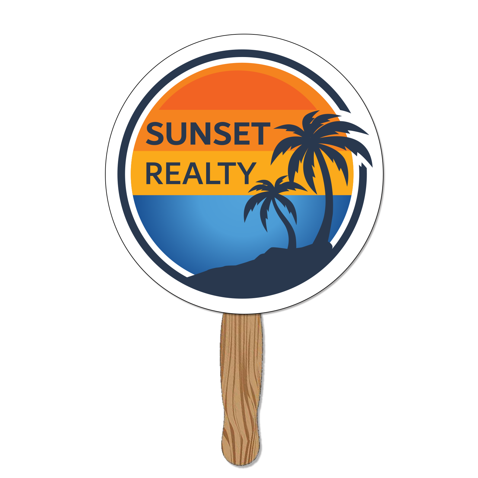 Hand Held Paper Fan - Circle                                          